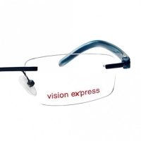 Rimless Metal Rectangle Blue Medium Vision Express 29134 Eyeglasses