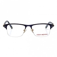 Half Rim Metal Rectangle Blue Medium Vision Express 29151 Eyeglasses