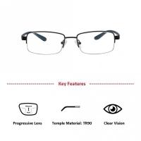 Half Rim Metal Rectangle Black Medium Vision Express 29021 Eyeglasses