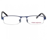 Half Rim Metal Rectangle Blue Medium Vision Express 12003 Eyeglasses