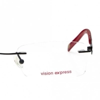 Rimless Metal Rectangle Black Medium Vision Express 48836 Eyeglasses