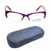 Blue Shield (Zero Power) Computer Glasses: Half Rim Almond Purple Acetate Small 48889