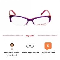 Blue Shield (Zero Power) Computer Glasses: Half Rim Almond Purple Acetate Small 48889