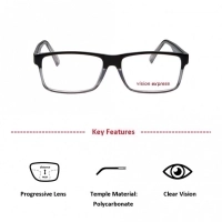 Full Rim Polycarbonate Rectangle Black Large Vision Express 12011 Eyeglasses