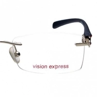 Rimless Brass Wrap Silver Medium Vision Express 29288 Eyeglasses