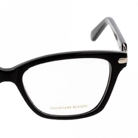 Blue Shield (Zero Power) Computer Glasses: Full Rim Rectangle Black Acetate Small SEN29 