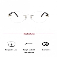Rimless Gold Plated Rectangle Gold Medium Vision Express 31603 Eyeglasses