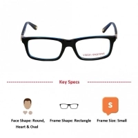 Blue Shield (Zero Power) Computer Glasses: Full Rim Rectangle Black Acetate Small VEAM26 