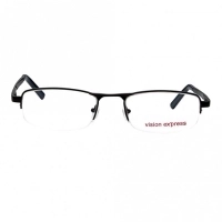 Half Rim Metal Rectangle Black Medium Vision Express 12004 Eyeglasses