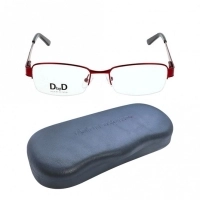 Half Rim Monel Rectangle Red Medium DbyD DYF34 Eyeglasses