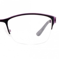 Half Rim Stainless Steel Almond Black Women Small In Style ISAF27 Eyeglasses