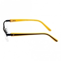 Blue Shield (Zero Power) Computer Glasses: Half Rim Rectangle Blue Metal Small 29364