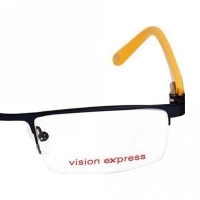 Blue Shield (Zero Power) Computer Glasses: Half Rim Rectangle Blue Metal Small 29364