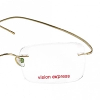 Rimless Titanium Rectangle Gold Men Small Vision Express L1A1MT Eyeglasses