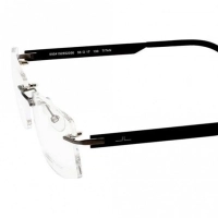 Rimless Metal Rectangle Gun Metal Large Light Fly JUAM01 Eyeglasses