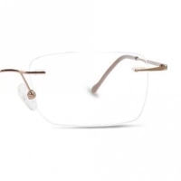 Rimless Stainless Steel Rectangle Brown Large Light Fly LFBM49 Eyeglasses