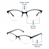 Full Rim Stainless Steel Almond Black Medium Sensaya SYCF17 Eyeglasses