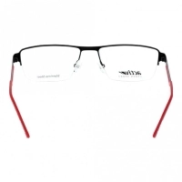Blue Shield (Zero Power) Computer Glasses: Half Rim Rectangle Black Metal Large ACCM05 