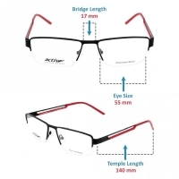 Blue Shield (Zero Power) Computer Glasses: Half Rim Rectangle Black Metal Large ACCM05 