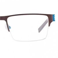 Half Rim Metal Rectangle Blue Medium Miki Ninn MNBM02 Eyeglasses