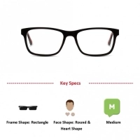 Full Rim Acetate Rectangle Black Medium Miki Ninn MNAM50 Eyeglasses