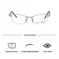 Half Rim Metal Oval Gold Small Vision Express 48944 Eyeglasses