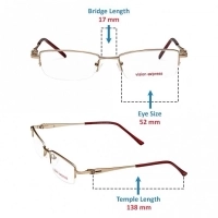 Half Rim Metal Rectangle Gold Medium Vision Express 48945 Eyeglasses