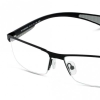 Full Rim Stainless Steel Rectangle Black Large Activ URB24 Eyeglasses