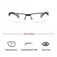Full Rim Stainless Steel Rectangle Black Large Activ URB24 Eyeglasses