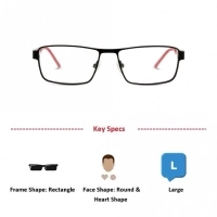Full Rim Metal Rectangle Black Large Activ ACCM04 Eyeglasses
