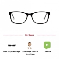 Full Rim Acetate Rectangle Black Medium Miki Ninn MNBF53 Eyeglasses