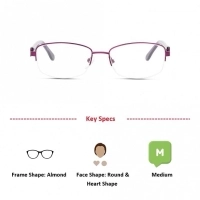 Half Rim Monel Almond Violet Medium DbyD DBCF07 Eyeglasses