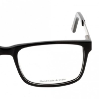 Blue Shield (Zero Power) Computer Glasses: Full Rim Rectangle Black Acetate Small FACM37 
