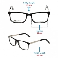 Blue Shield (Zero Power) Computer Glasses: Full Rim Rectangle Black Acetate Small FACM37 