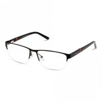Half Rim Stainless Steel Rectangle Black Large Miki Ninn MNCM32 Eyeglasses