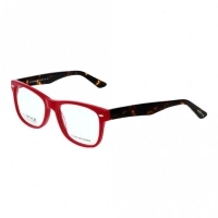 Blue Shield (Zero Power) Computer Glasses: Full Rim Rectangle Red Acetate Small ISAF00 