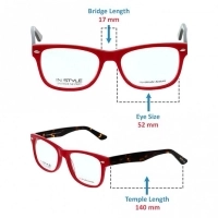 Blue Shield (Zero Power) Computer Glasses: Full Rim Rectangle Red Acetate Small ISAF00 