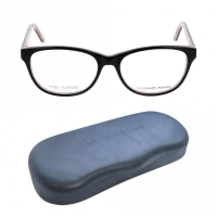 Blue Shield (Zero Power) Computer Glasses: Full Rim Round Black Acetate Small MNDF32 