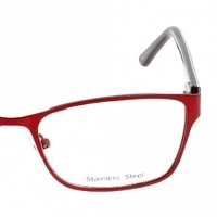 Blue Shield (Zero Power) Computer Glasses: Full Rim Rectangle Red Metal Small MNDF33 
