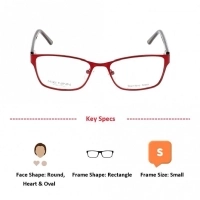 Blue Shield (Zero Power) Computer Glasses: Full Rim Rectangle Red Metal Small MNDF33 
