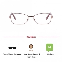 Full Rim Stainless Steel Rectangle Pink Medium DbyD DYF16 Eyeglasses