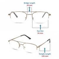 Half Rim Stainless Steel Rectangle Brown Medium DbyD DYH01 Eyeglasses