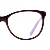 Blue Shield (Zero Power) Computer Glasses: Full Rim Oval Brown Acetate Small ISBF34 