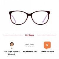 Blue Shield (Zero Power) Computer Glasses: Full Rim Oval Brown Acetate Small ISBF34 