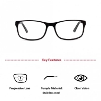 Full Rim Acetate Rectangle Black Large Julius JUBM13 Eyeglasses