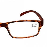 Brown Rectangle (+1.0 Power) Polycarbonate Unisex Medium HFDM01NN Reading Glasses