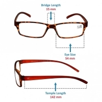 Brown Rectangle (+1.0 Power) Polycarbonate Unisex Medium HFDM01NN Reading Glasses