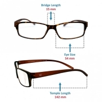 Brown Rectangle (+2.25 Power) Polycarbonate Unisex Medium HFDM01NN Reading Glasses
