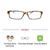 Brown Rectangle (+2.50 Power) Polycarbonate Unisex Medium HFDM01NN Reading Glasses