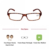 Brown Rectangle (+2.75 Power) Polycarbonate Unisex Medium HFDM01NN Reading Glasses